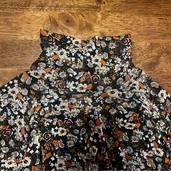 Free People All Dolled up Floral Green Cropped Blouse Long Sleeve Top Size S - Picture 15 of 15